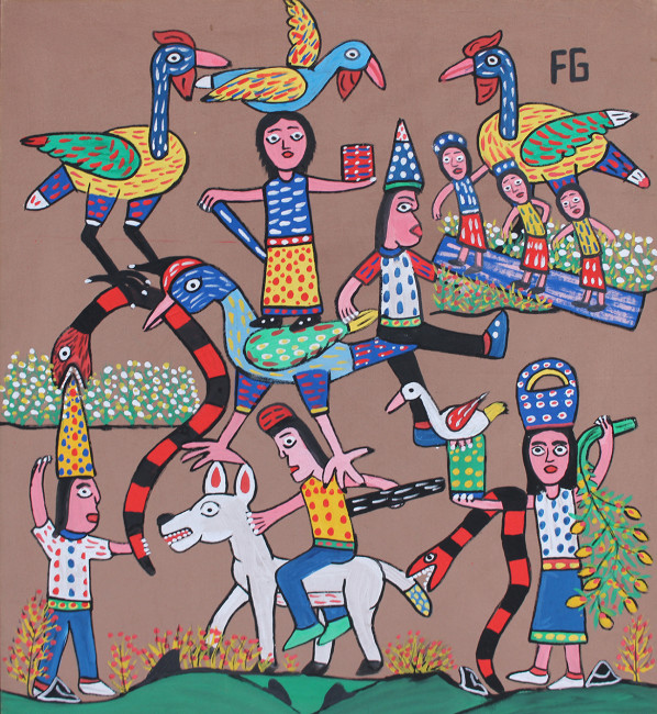  Cobra coral, galinhas e patos  