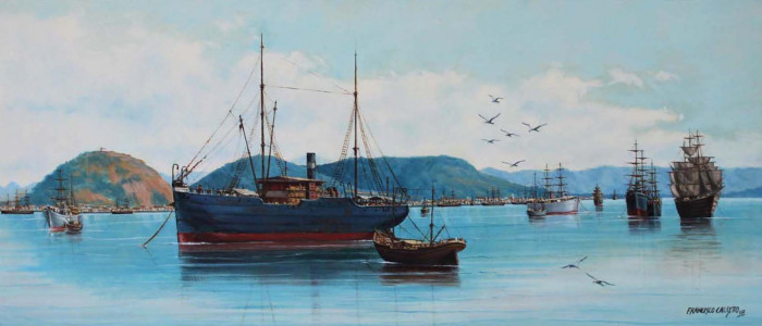 Porto de Santos em 1985           