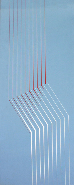  Linhas Vermelha e Branco sobre Cinza  