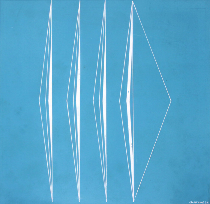 Geométrico - Composição com fundo azul 