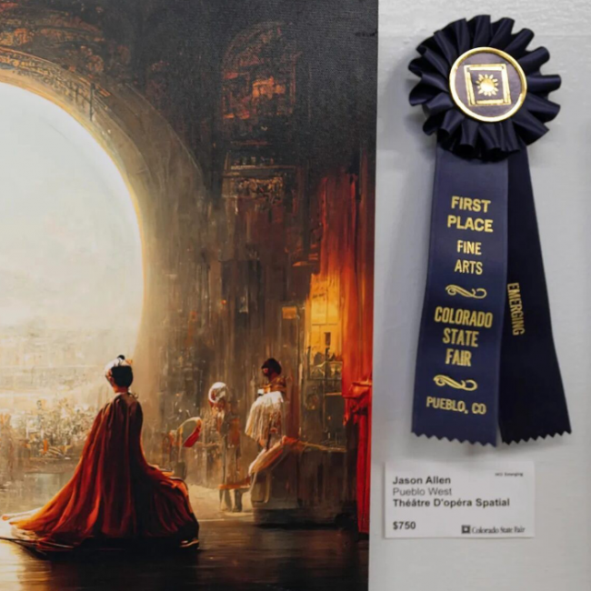 Obra feita por inteligência artificial vence concurso de arte.