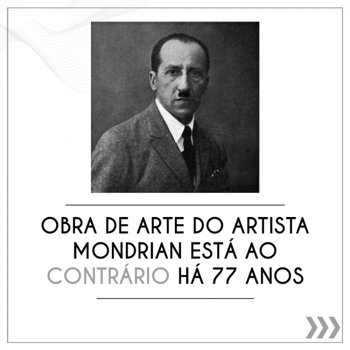 Obra de arte do artista abstrato Mondrian está ao contrário há 77 anos