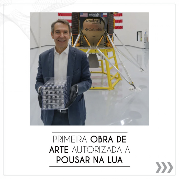 Primeira obra de arte autorizada a pousar na Lua 