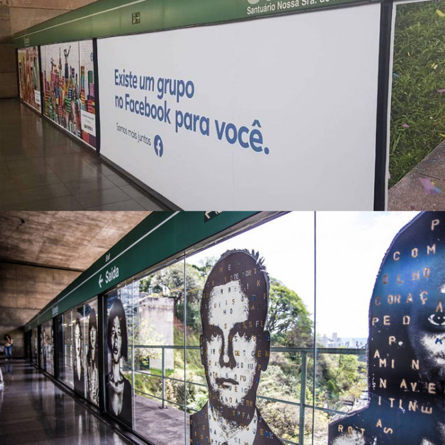 Obra de arte é "escondida" em metrô de SP